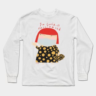 I’m COVID-19 vaccinated, Yayoi Kusama inspired pumpkin yellow dots Long Sleeve T-Shirt